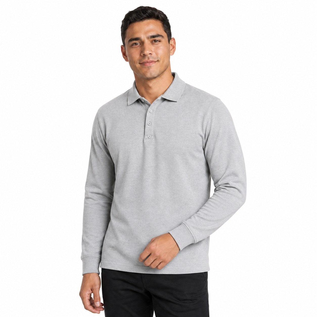 Camisa Polo De Manga Larga Para Hombre
